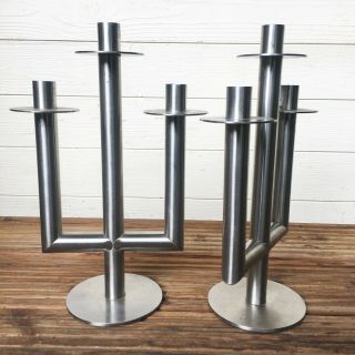 A Stainless Steel Candle Holders Mid Century Interior Design Danish 70s 2