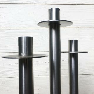 A Stainless Steel Candle Holders Mid Century Interior Design Danish 70s 3