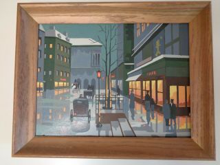 Vintage Modernist City Scene Paint By Numbers 19 By 15 Inches Pbn Framed Art