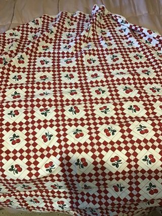 Vintage Cherries Round Tablecloth