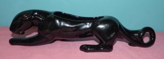 Vintage Crouching Black Panther Ceramic Planter Mcm 15 3/4 "