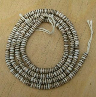 24 " Vintage 4 Mm Brown Shell Heishi Beads