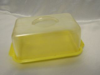 Vintage Lustro Ware Butter Cheese Dish Yellow & Clear Plastic Mid Century