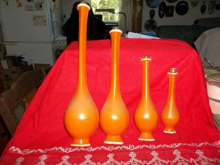 4 Assorted Sizes,  Orange,  Shaped Like Vases,  Flat That Hang On Wall,  70 