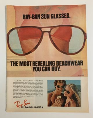 1979 Ray Ban Sun Glasses Sunglasses By Bausch & Lomb Print Ad Vintage
