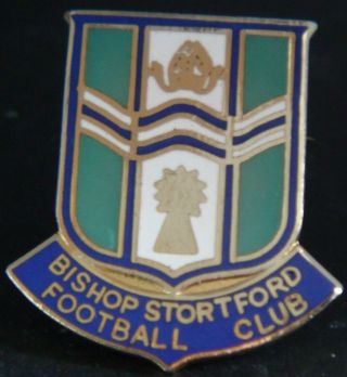 Bishop Stortford Fc Vintage Club Crest Maker London Badge Brooch Pin 22mm X 25mm
