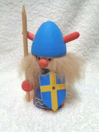 Vintage Viking Wooden Troll Figure Sweden Mid Century Danish Modern