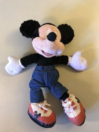 Mickey Mouse Hong Kong Denim Plush - Vintage Soft Toy From Disney Hk