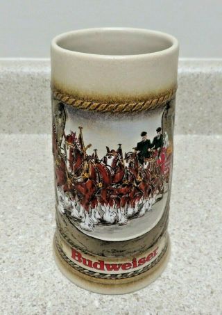 Vintage 1986 Budweiser Anheuser Busch Beer Stein Staffel Stoneware West Germany