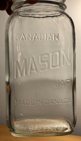 Vintage Canadian Mason Jar Rare Mistake: No French Version Opposite Mason Lid
