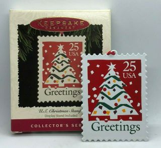 1995 Hallmark Keepsake Vintage Ornament Christmas U.  S.  Postage Stamp Tree Metal