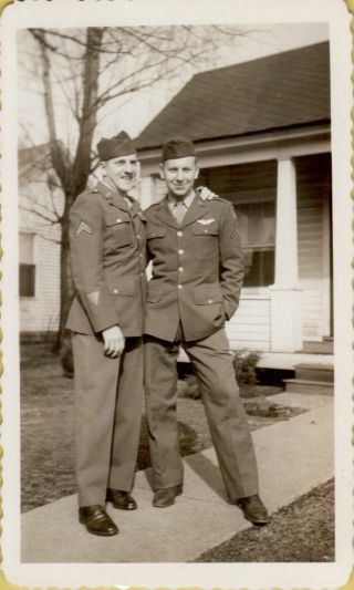 Vintage Photograph Ww2 1940s Americana Military Soldiers Uniform Men
