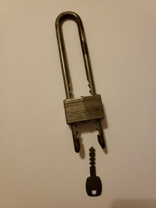 Vintage Master Lock F22 Padlock 7 " Long Adjustable Shackle Bike Lock,  1 Key