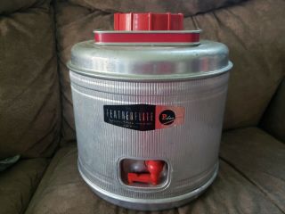 Mid Century Featherlite Cooler Aluminum 2 Gallon Jug Drink Spout Poloron Retro