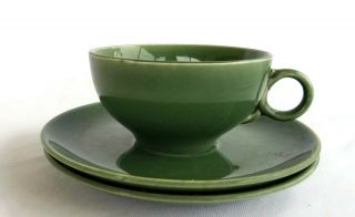 BALLERINA Vintage COFFEE CUP and SAUCER Forest Green UNIVERSAL POTTERIES 2