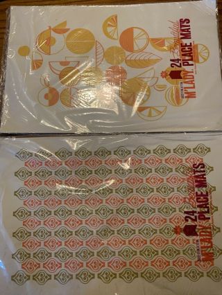 Nos Vintage 60s Mid Century Modern Paper Placemats 2 Packs Of 24 Party