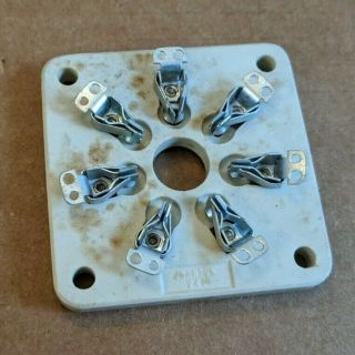 Vintage 7 - Pin Transmitting Vacuum Tube Socket Ceramic For Radio 248 Johnson