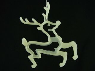 Vintage 1950 ' s Plastic Glow In The Dark RULDOLPH THE RED NOSED REINDEER Ornament 3