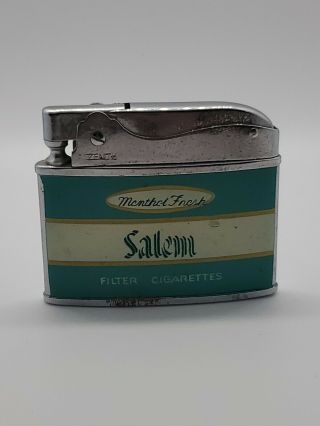Vintage Flat Advertising Zenith Lighter Salem Menthol Fresh Filter Cigarettes