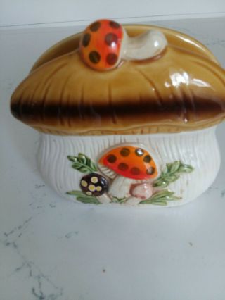 Vintage Merry Mushroom Ceramic Napkin Holder Sears Roebuck 1978 Kitchen Japan