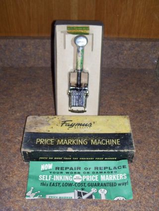 Vintage Faymus Brand King Size Long Handle Price Marker Machine