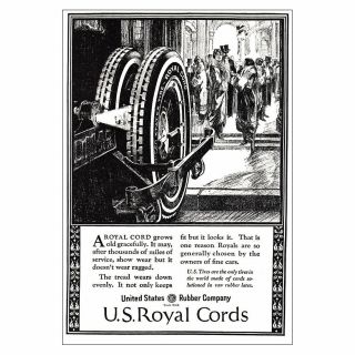 1924 Us Royal Cords Tires: Grows Old Gracefully Vintage Print Ad