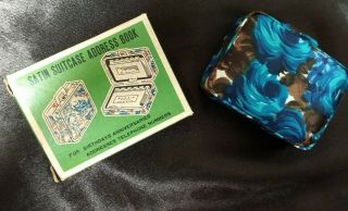 Vintage Mid Century Modern Miniature Satin Suitcase Address Book