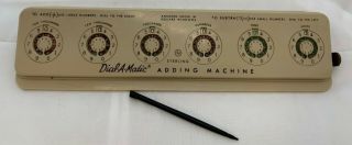 Vintage Sterling Dial - A - Matic Automatic Adding Machine 6 Dial Desk Type Model