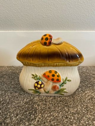 Vintage Merry Mushroom Ceramic Napkin Holder Sears Roebuck 1978