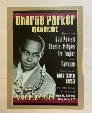 Charlie Parker Birdland Quintet Music Jazz 18x24 Vintage Poster