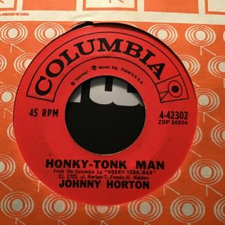 45 Rpm Johnny Horton Columbia 42302 Honky Tonk Man Rockabilly Vg,