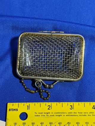 Retro Chainmail - Style Mini Purse Wallet Mid Century Modern Change Jewelry Silver
