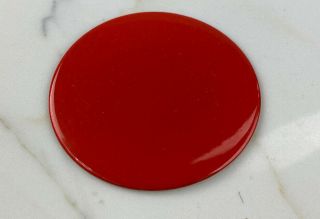 Mid - Century Georges Briard Red Enamel Metal Tile / Coaster