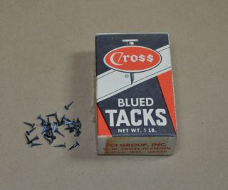 Vintage Cross Blued Upholsterers Tacks 6/16