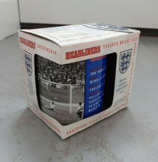 Vintage 1998 England Football Mug Headliners Special Edition Supporters Boxed.