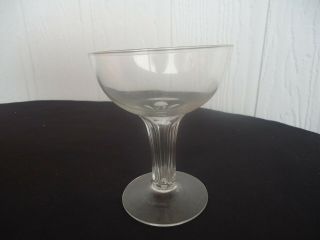 Vintage Art Deco Hollow Stem Champagne Glass 6 Sided Stem Crystal