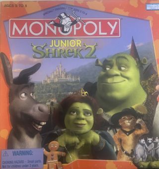 Monopoly Junior Shrek 2 Game Board Game Vintage Classic Hasbro Games