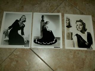 3 Vintage 8 X 10 Movie Promo Photos Of Actress Lynn Bari 21 And Blond Ds9019