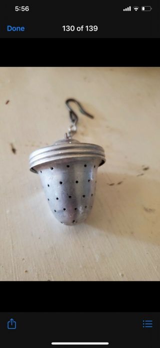 Vintage Small Aluminum Tea Infuser Strainer Steeper