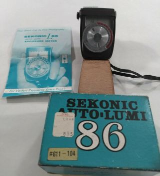 Sekonic Auto - Lumi Model L86 Vintage Light Meter Zero Adjust Case All