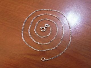 Vtg Sterling Silver Fine Chain Link Necklace 17.  5 " 1.  7 Grams