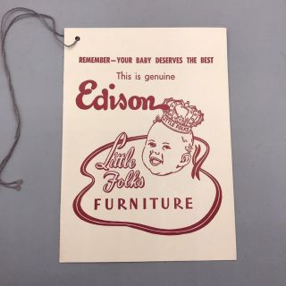 Vintage Edison Little Folks Furniture Product Card 1950 
