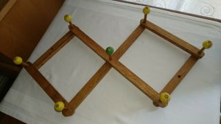 Vintage/retro Atomic Style Wooden Wall Hanging Coat Hooks - Authentic Vintage