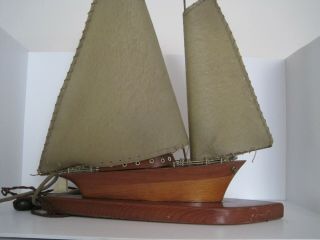 Vintage Sailboat Lamp For Restoration Or Parts