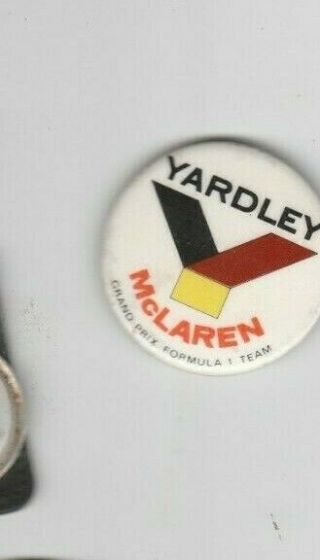 Vintage Yardley Mclaren Button Badge 1970s Denny Hulme