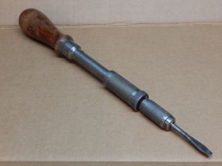 Vintage 1926 Millers Falls No.  61,  11 " - 17 " Reversible Spiral Push Drill,  As - Is