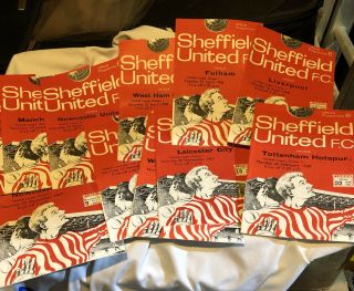 11 Vintage Sheffield United Home Programmes 67 - 68 Season
