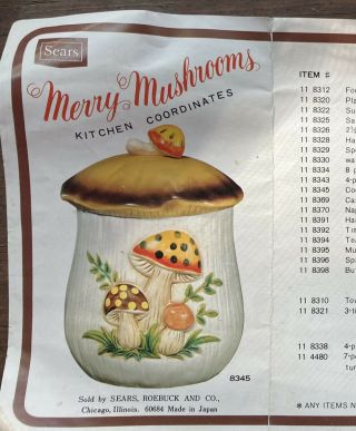 Vintage 1978 Sear,  Roebuck Merry Mushroom Kitchen Coordinates Pamphlet
