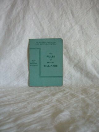 Vintage Rules Of English Billiards C1920 Scarce