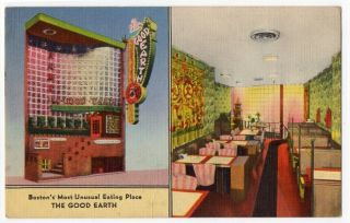 040720 Vintage Boston Ma Postcard The Good Earth Restaurant Tyler Street